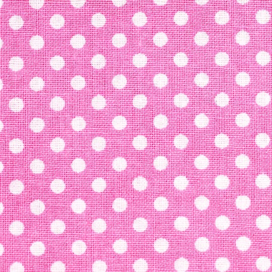 Pink & White Small Dots Cotton Fabric by Loops & Threads®